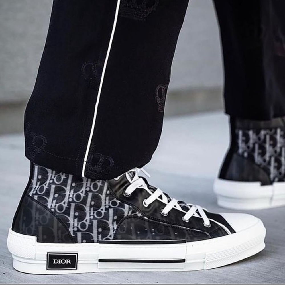 🚨 CHRISTIAN DIOR HIGH TOP SNEAKERS Black and White Dior Oblique Canvas 🚨👟 - Picture 9 of 11